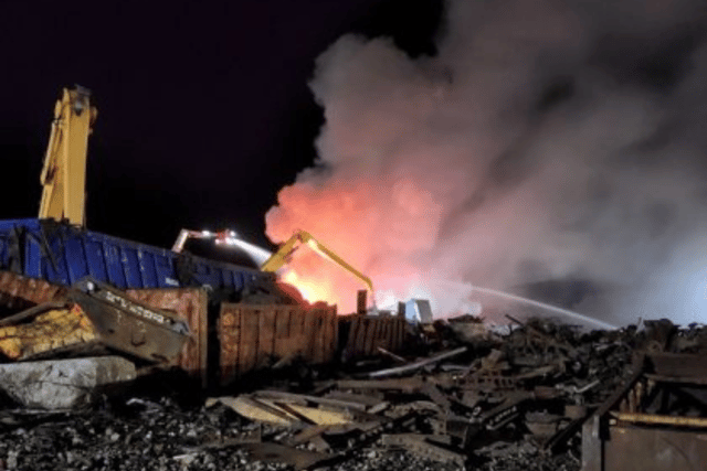 Fareham and Portchester firefighters were deployed to a scrap yard blaze in Southampton, working overnight to extinguish the flames.