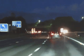 A BMW driver has been caught driving at 121mph on the M27 eastbound in Hampshire without a valid licence.
