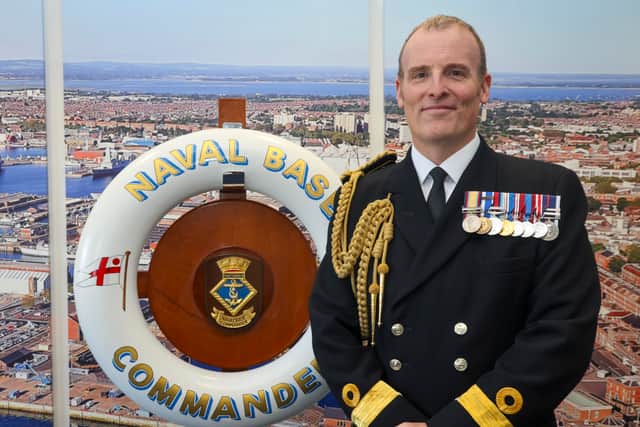 Pictured: Cdre Rosenberg in the NBC office in HMNB Portsmouth.