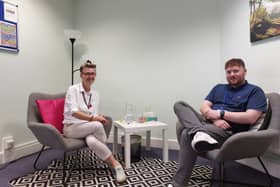 Becs Feek, You Counselling clinical lead, and Kieran Hobbs-Gould, You Counselling team manager (Projects), help deliver services o Portsmouth which will be in need of funding at the end of the year.