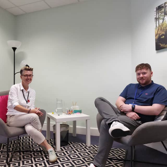 Becs Feek, You Counselling clinical lead, and Kieran Hobbs-Gould, You Counselling team manager (Projects), help deliver services to Portsmouth which will be in need of funding at the end of the year.