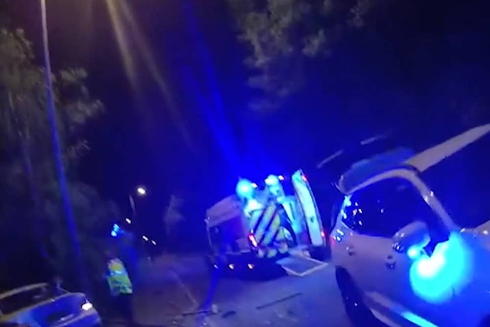Heartstopping footage shows a drunk BMW driver speeding away from a pub - moments before he killed his teenage friend in a horror crash.