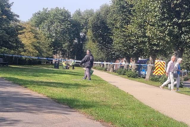 A police cordon has been set up in a park in Gosport.