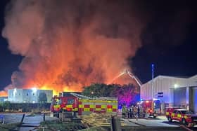 A fire at a recycling centre in Hovefields Avenue, Basildon. 