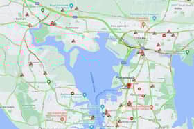 The AA Traffic Map reports delays on the A27 and M27 in Portsmouth this morning.