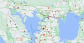 The AA Traffic Map reports delays on the A27 and M27 in Portsmouth this morning.