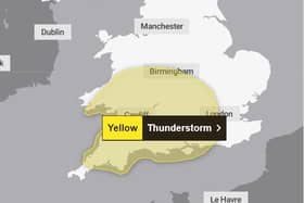 There has been a yellow weather warning issued for thunderstorms and heavy rain. 