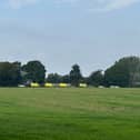 Southern Rail has confirmed a major incident this morning. Trains are currently not running between Chichester and Havant due to a person being hit by a train. Pictured: Emergency services at Southbourne fields 