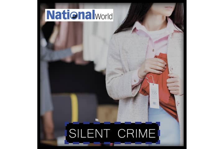 Silent Crime logo shoplifting theft shoplift thief
