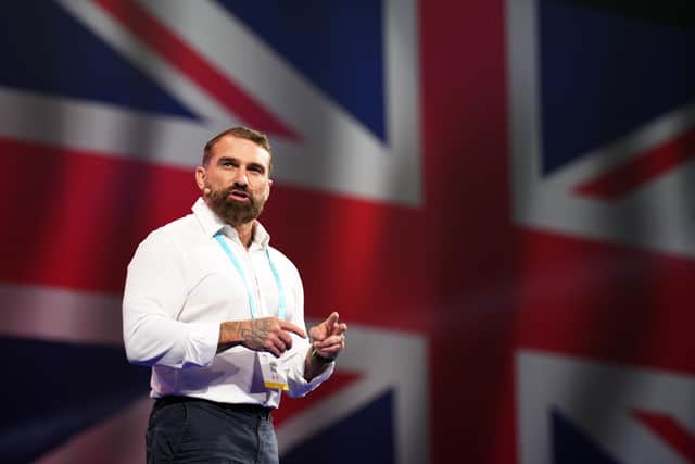 Ant Middleton speaks at the Reform UK party's annual conference at the National Exhibition Centre in Birmingham. Picture date: Friday September 20, 2024. Picture: Joe Giddens/PA Wire