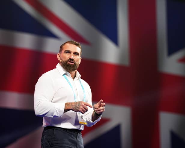 Ant Middleton speaks at the Reform UK party's annual conference at the National Exhibition Centre in Birmingham. Picture date: Friday September 20, 2024. Picture: Joe Giddens/PA Wire