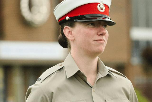 Catherine Edington, Lance Corporal in the Royal Marines Band Service at HMS Collingwood. She is a close friend of Sophie Ward and her husband Rich.
