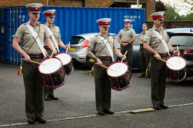 Members of the Royal Marines Band Service (RMBS) have been marching round HMS Collingwood to raise money for Sophie Ward, a musician diagnosed with Motor Neurone Disease.