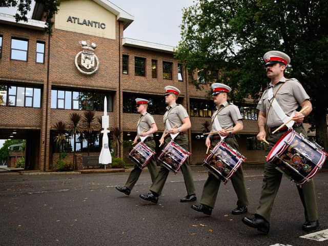 Members of the Royal Marines Band Service (RMBS) have been marching round HMS Collingwood to raise money for Sophie Ward, a musician diagnosed with Motor Neurone Disease.