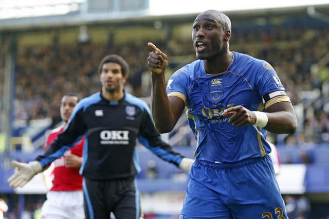 Sol Campbell made 111 appearances in a three-year spell at Fratton Park. Picture: IAN KINGTON/AFP via Getty Images