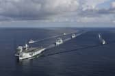 The Council on Geostrategy said the UK needs to build more ships to boost the Royal Navy fleet, as well as make upgrades to existing ships. Pictured is HMS Prince of Wales leading a UK Carrier Strike Group.