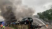 Scrapyard blaze creates large smoke plume over Aldershot.