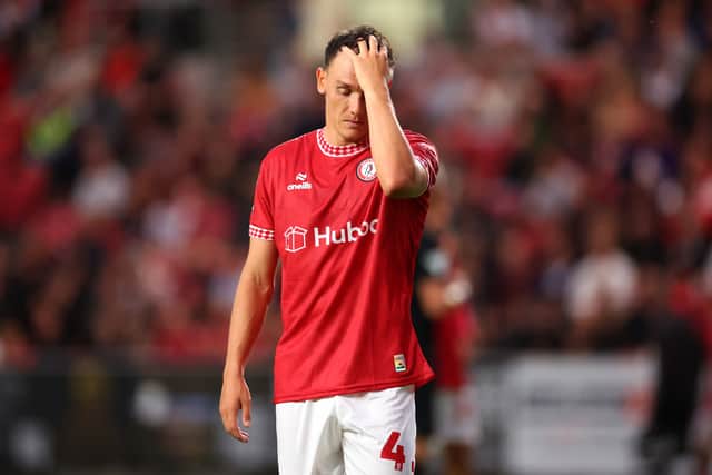 Bristol City’s Kal Naismith will play no part against Pompey. He won the League Two title under Paul Cook a few years ago. (Photo by Dan Istitene/Getty Images)