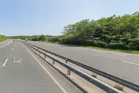 A motorbike rider has died in hospital after a collision involving a van on the A27.