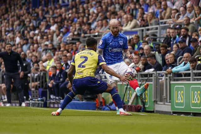 Connor Ogilvie returns to Pompey’s side at Stoke. Picture: Jason Brown/ProSportsImages