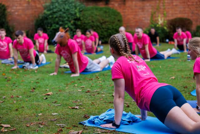 A relaxing yoga workout, one of many sessions planned for the 26forSoph campaign.