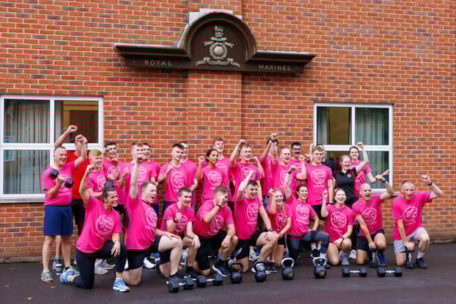 The group of musicians after completing a High-intensity interval training workout. So far, the 26forSoph campaign has raised over £52,000.