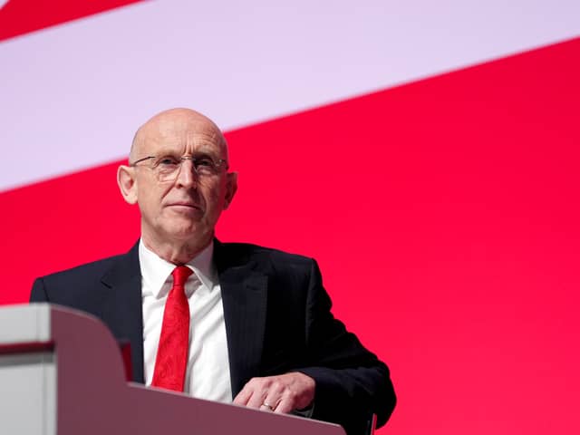 Defence Secretary John Healey said the partnership between the UK, USA and Australia will boost jobs, growth and prosperity. Pictured during the Labour Party Conference at the ACC Liverpool.