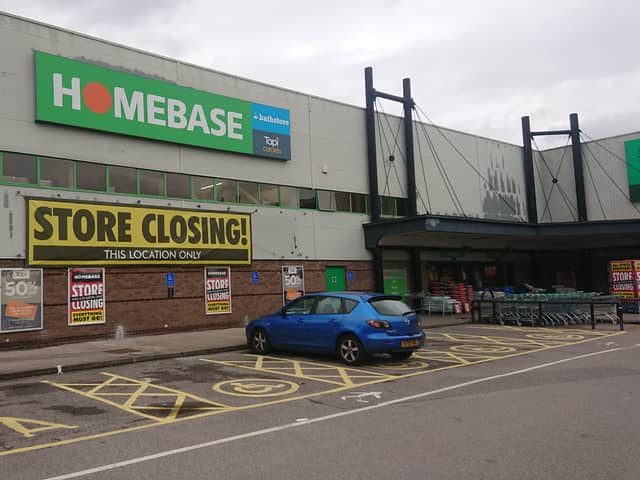 Closure signs have appeared outside Homebase in Fareham