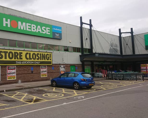 Closure signs have appeared outside Homebase in Fareham