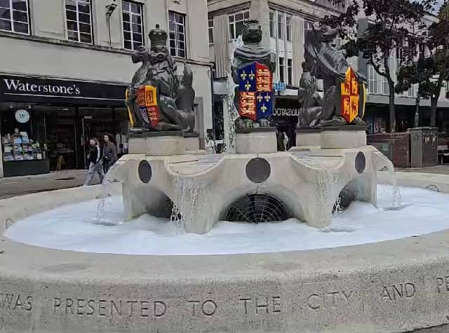 The Queen Elizabeth Fountain in Portsmouth City Centre
