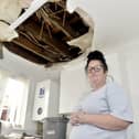 Single mum of two Amy Beveridge (38) from Buckland, has been left without a home after the ceiling in her kitchen collapsed.