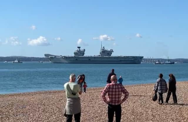 HMS Prince of Wales leaves Portsmouth