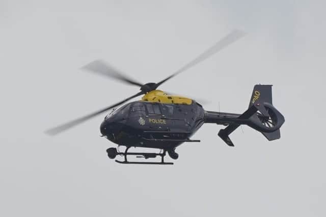 The police helicopter during the Hilsea hunt 