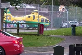 An air ambulance landed in Buckland Park as paramedics rushed to an incident in a nearby property