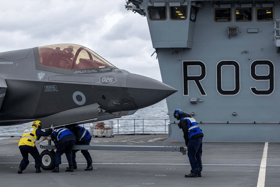 An air squadron commander has hailed the first pivotal step of HMS Prince of Wales' deployment to the North Sea. The aircraft carrier left Portsmouth this weekend and is due to sail to Scotland.