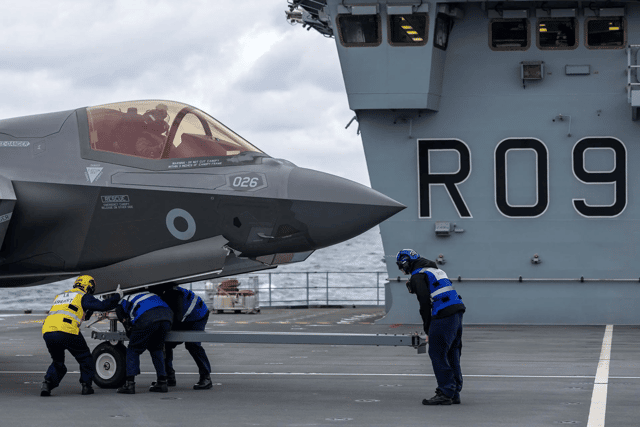 An air squadron commander has hailed the first pivotal step of HMS Prince of Wales' deployment to the North Sea. The aircraft carrier left Portsmouth this weekend and is due to sail to Scotland.