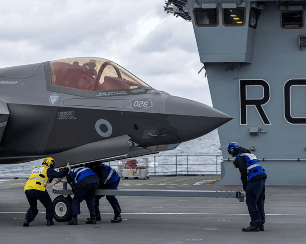 An air squadron commander has hailed the first pivotal step of HMS Prince of Wales' deployment to the North Sea. The aircraft carrier left Portsmouth this weekend and is due to sail to Scotland.