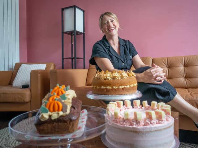 Claire Mitchell has always had a passion for cakes and she has been running Pleasantly Pump Bakes Cakes since 2021. 


Pictured: Claire Mitchell at her home in Drayton, Portsmouth 

Picture: Habibur Rahman