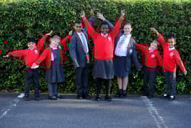 Ark Ayrton Primary Academy in Portsmouth, has received a good Ofsted.Pictured is: (l-r) Arin, Isla, Lazarus, Alexia-Faith, Molly-Mai, Ronnie and Hiab.


Picture: Sarah Standing (011024-6848)