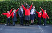 Ark Ayrton Primary Academy in Portsmouth, has received a good Ofsted.Pictured is: (l-r) Arin, Isla, Lazarus, Alexia-Faith, Molly-Mai, Ronnie and Hiab.


Picture: Sarah Standing (011024-6848)