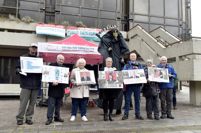 Members of Unite alongside other community organisations, held a rally in Guildhall Square, Portsmouth following the increase of the energy price cap