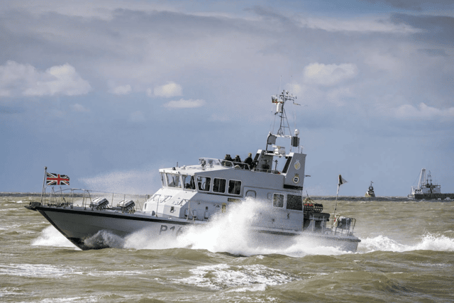 HMS Exploit and HMS Blazer, two Portsmouth ships, have been seen "causing havoc" in the North Sea and disrupting European ships.