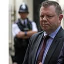 John Apter, the former chairman of the Police Federation of England and Wales, who has been found by a Hampshire Constabulary disciplinary tribunal to have committed gross misconduct by making a sexual comment about police widow Lissie Harper.