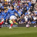 Pompey striker Elias Sorensen misses the disputed penalty in the draw with Oxford United. Pic: Jason Brown/ProSportsImages