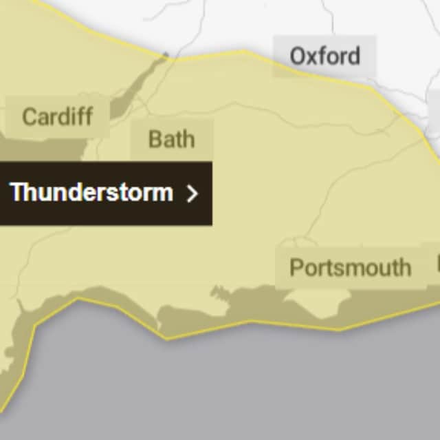 The Met Office has issued a yellow weather warning for thunderstorms across the south east with coastal regions set to be most affected.
