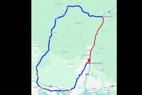 The diversion route as a result of the A3 closures