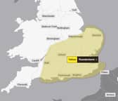 A yellow weather warning has been issued for thunderstorms in Portsmouth and the south east, according to the Met Office. 