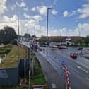 The lane closures at London Road in Hilsea, Portsmouth while SGN carry out an upgrade to the gasworks