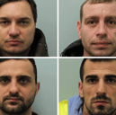 Five men have been convicted for smuggling large amounts of cocaine in banana boxes through Portsmouth International Port. From left: Petko Zhutev, Olsi Ebeja, Gjergji Diko and Bruno Kuci.