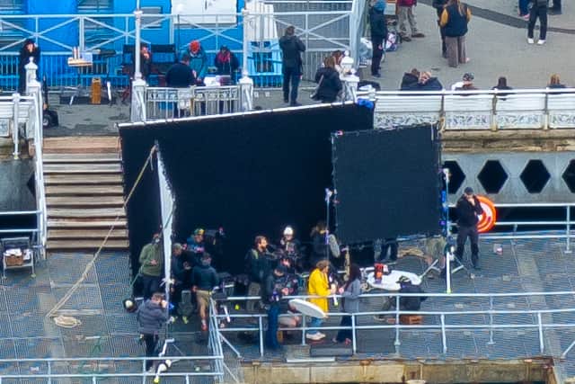 South Parade Pier was transformed into a film set as A-listers including Ryan Gosling and Sandra Huller shoot scenes for Project Hail Mary.
Picture: Marcin Jedrysiak